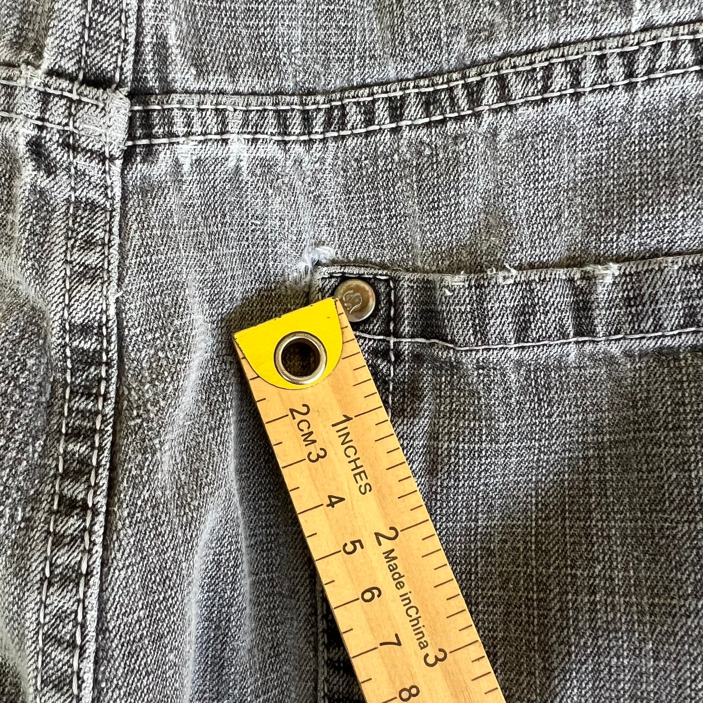 Y2K Southpole Faded Gray Baggy Distressed Jean Shorts - 40x13"