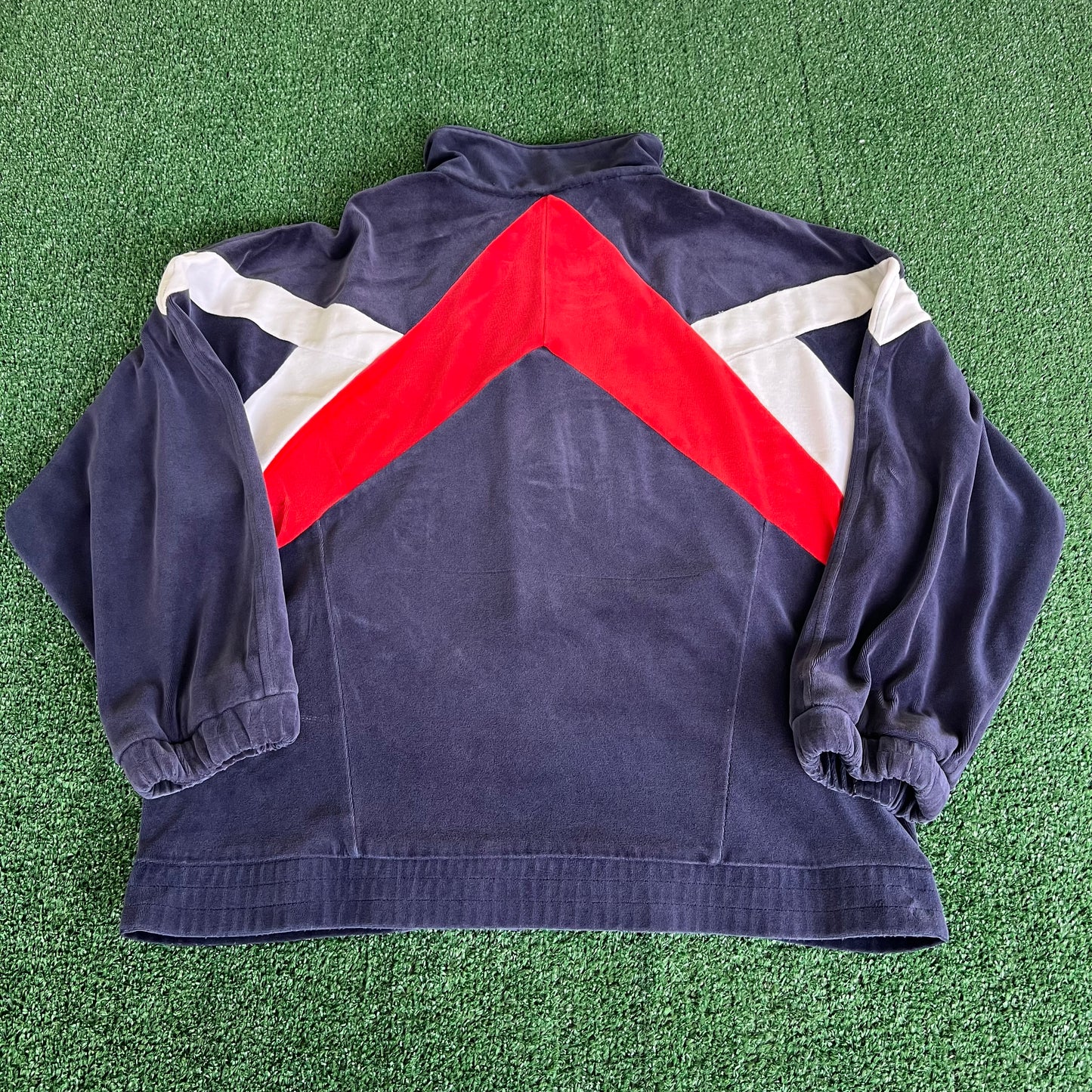 90s Fila Velour Track Suit Jacket & Pants Red Navy Blue XL - 36x25.5" USA