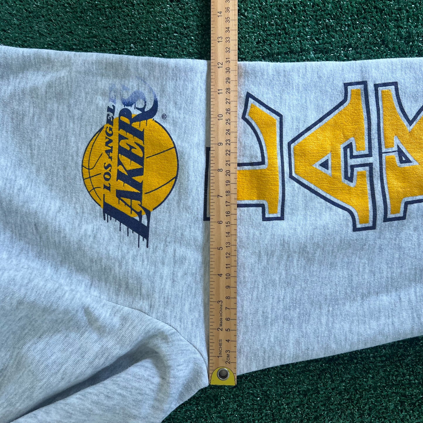 80s 90s Jerzees NBA Los Angeles Lakers Gray Jogger Sweatpants XL 38x29"