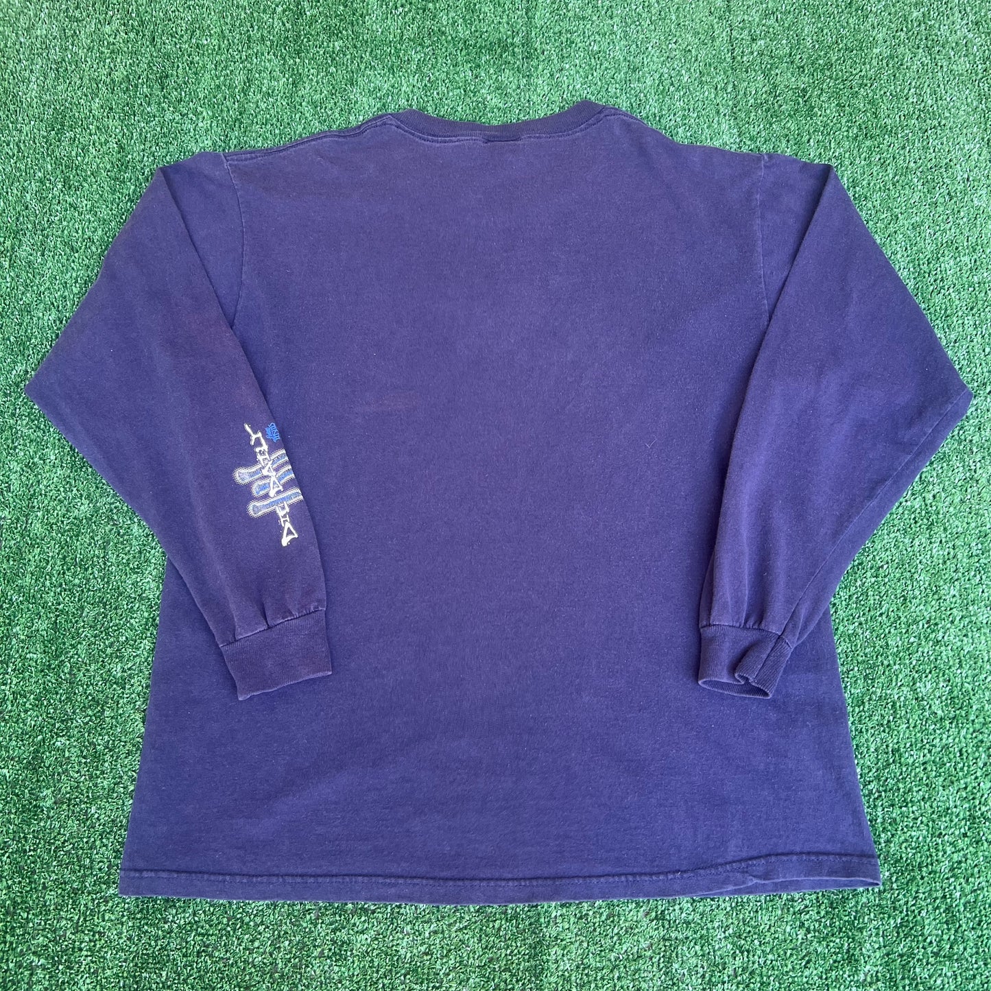 Vintage Y2K Living Epistles Jesus Die Daily Crown Thorns Nails Navy Long Sleeve T-Shirt - Large