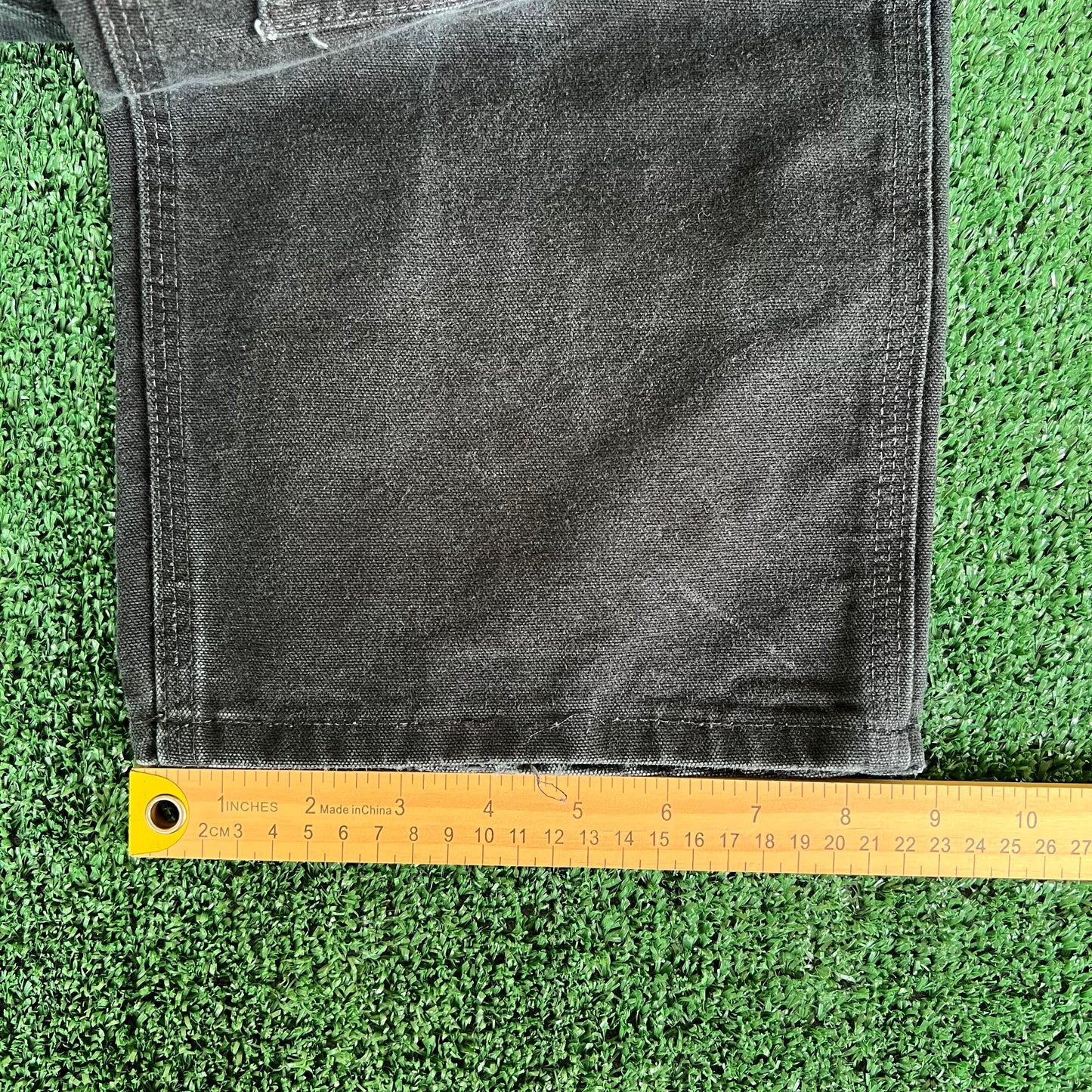 Y2K Carhartt Double Knee Carpenter Faded Black Pants - 33x29.5"