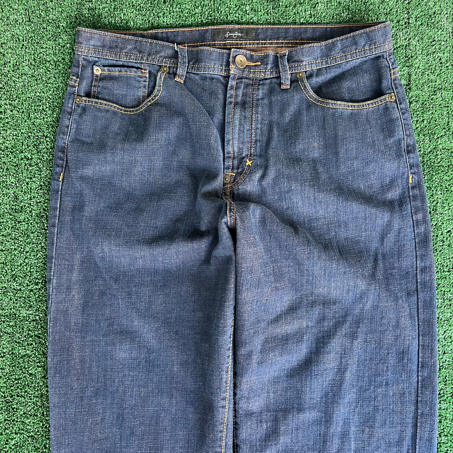 Y2K Men's Sean John Baggy Wide-Leg Indigo Jeans 37x32" 20" Opens JNCO Style