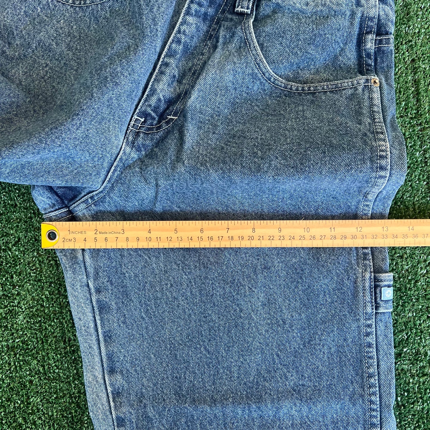 90s SouthPole Baggy Straight Skate Carpenter Embroidered Blue Jeans - 29x28.5"
