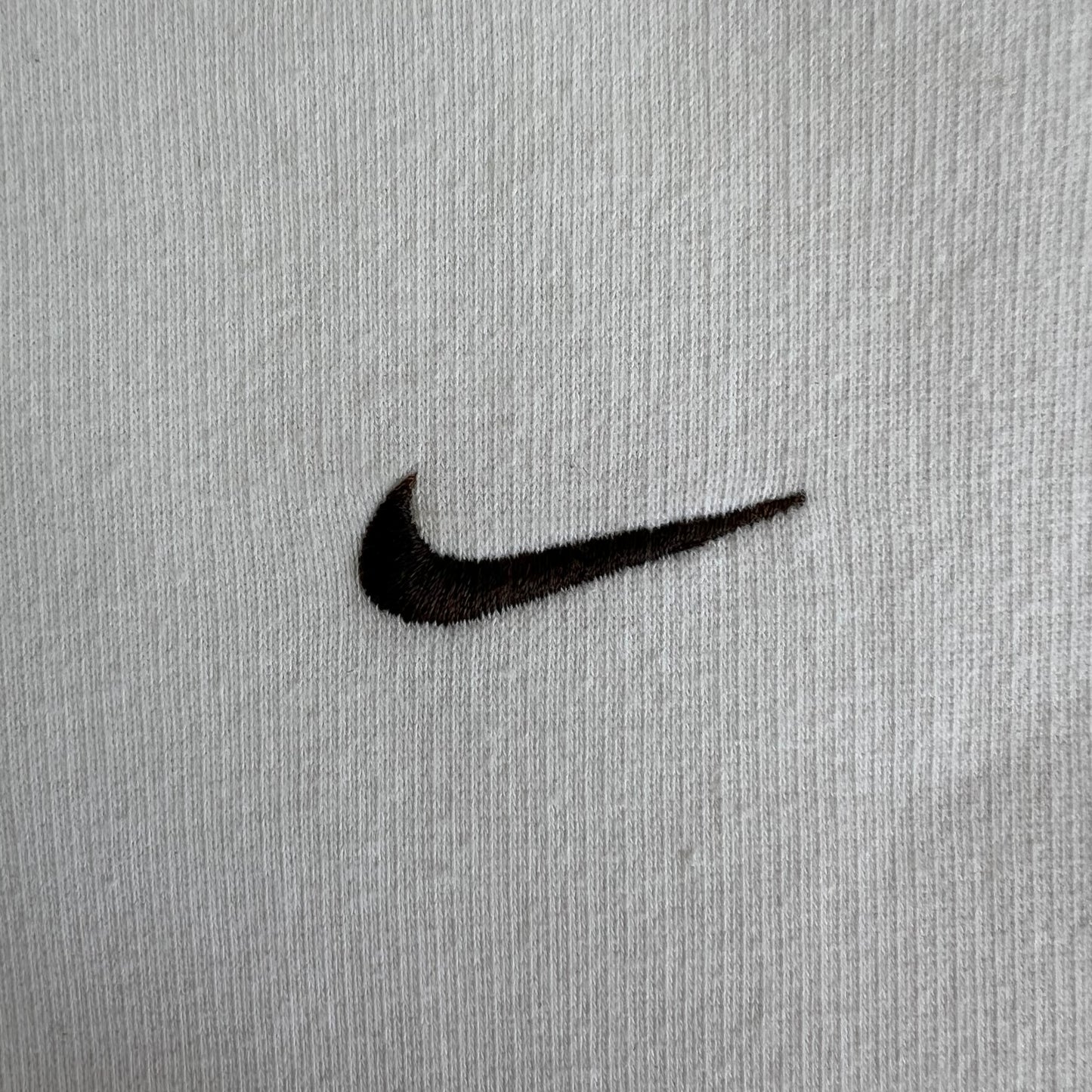 Y2K Nike Essential Side Swoosh Boxy Hoodie White Black - XL 26.5x28.75"
