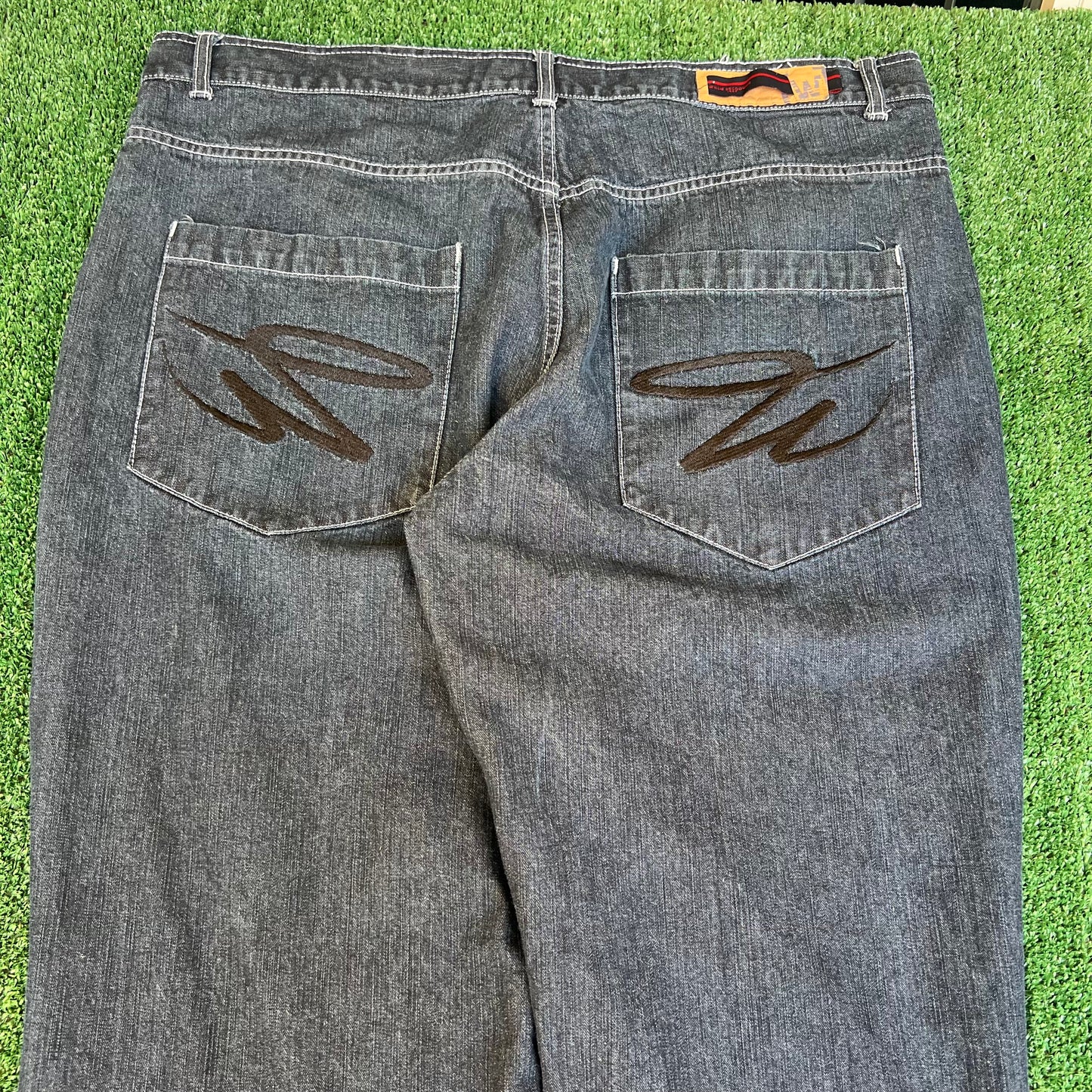 VTG Y2K Willie Esco Baggy Wide-Leg Blue Jeans 42x34" 20" Opens Southpole Style