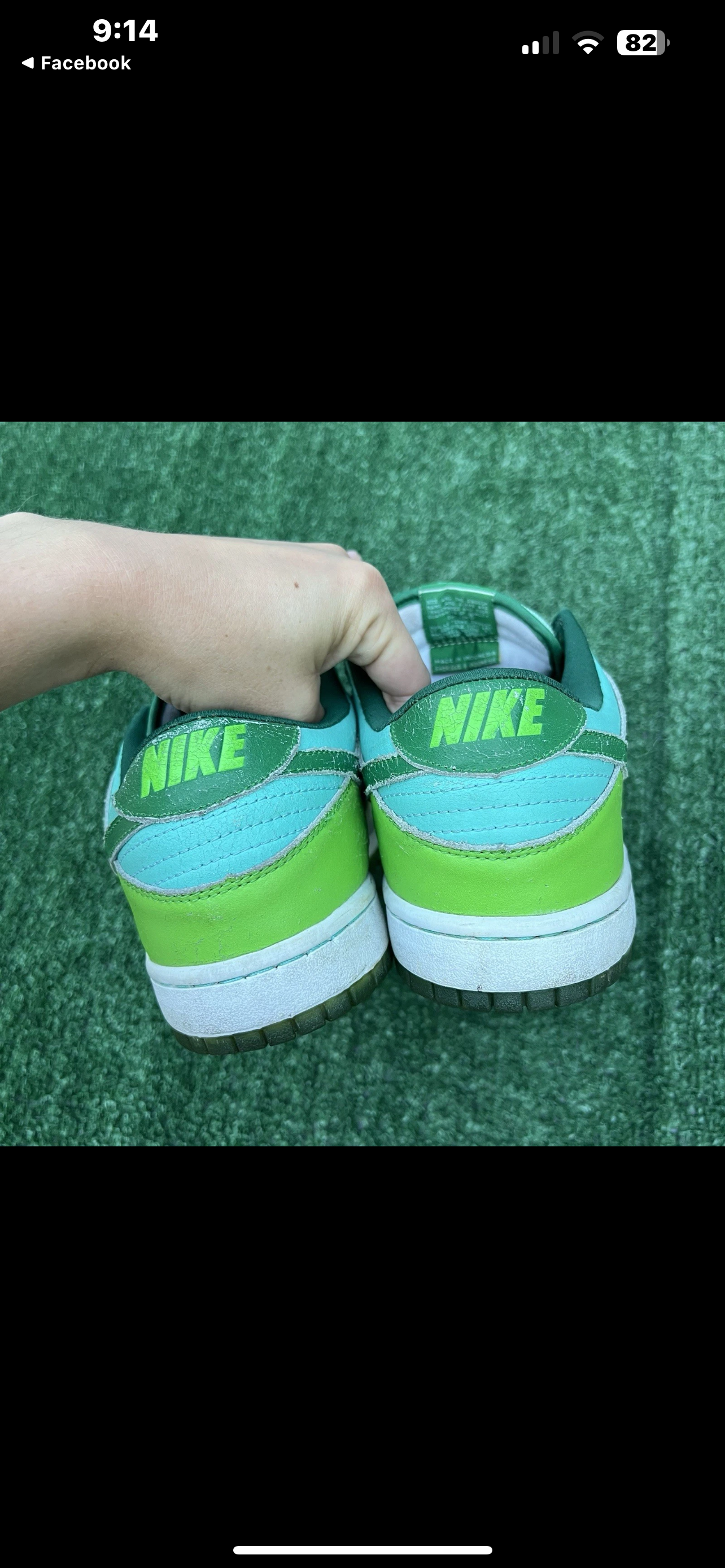 VTG Nike Dunk Low Glow In The Dark Mens Size 11 ?Green White Distressed Y2K Skate