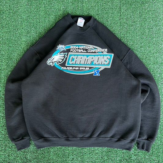 2004 NFL Philadelphia Eagles NFC Champions Black Sweatshirt - XL