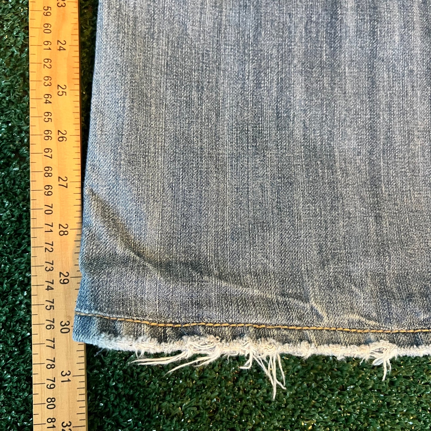 Y2K MEK Baggy Wide-Leg Bootcut Flared Light Wash Blue Jeans - 36x30" 20.5" Openings