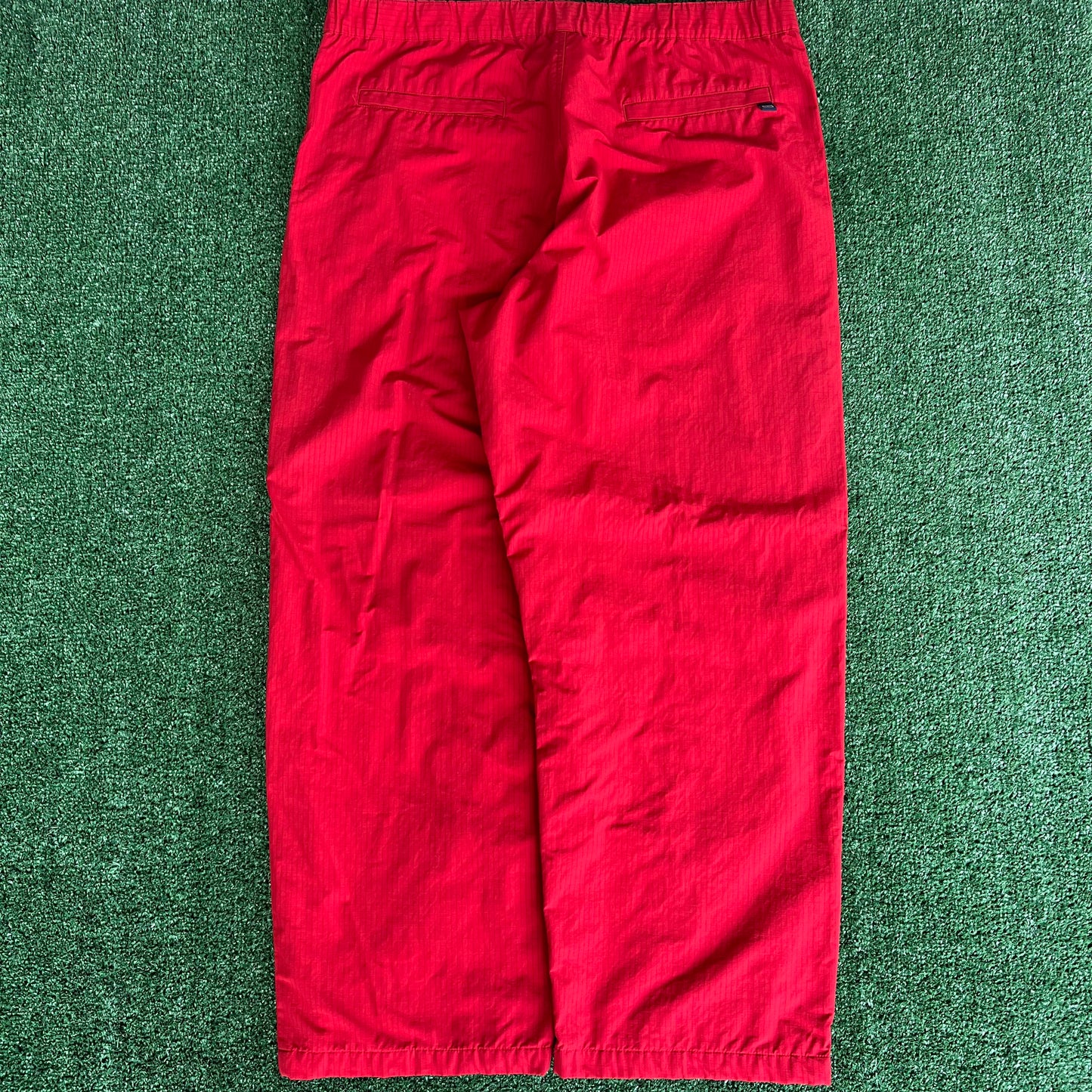 Y2K Tommy Hilfiger Red Baggy Wide-Leg Windbreaker Pants  - 2XL 40x30" 20.5" Openings