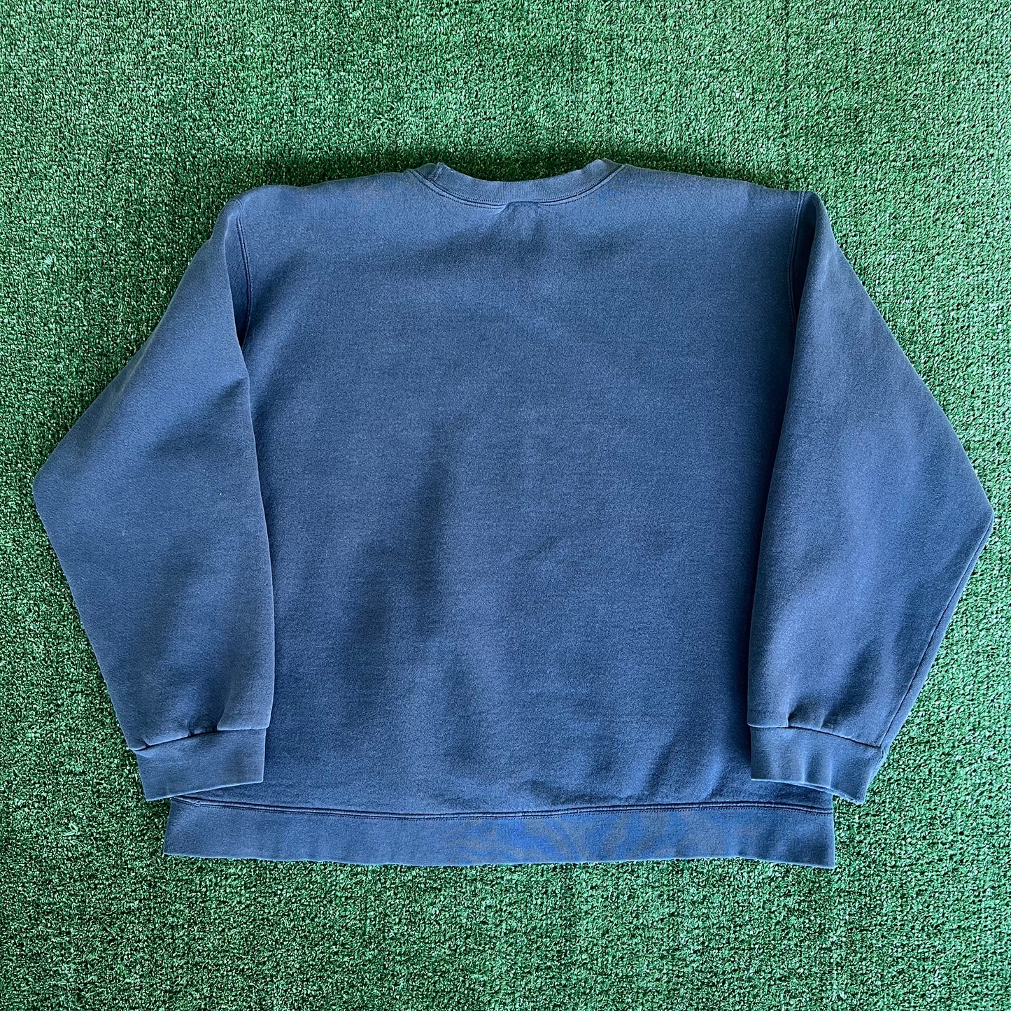 90s Nike White Tag Faded Navy Blue Distress Boxy Crewneck Sweatshirt - XL