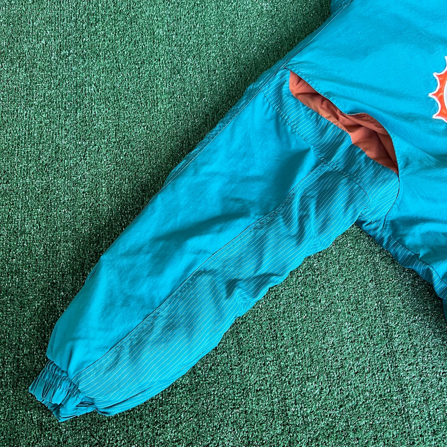 90s Starter NFL Miami Dolphins Teal Puffer Coat - XL