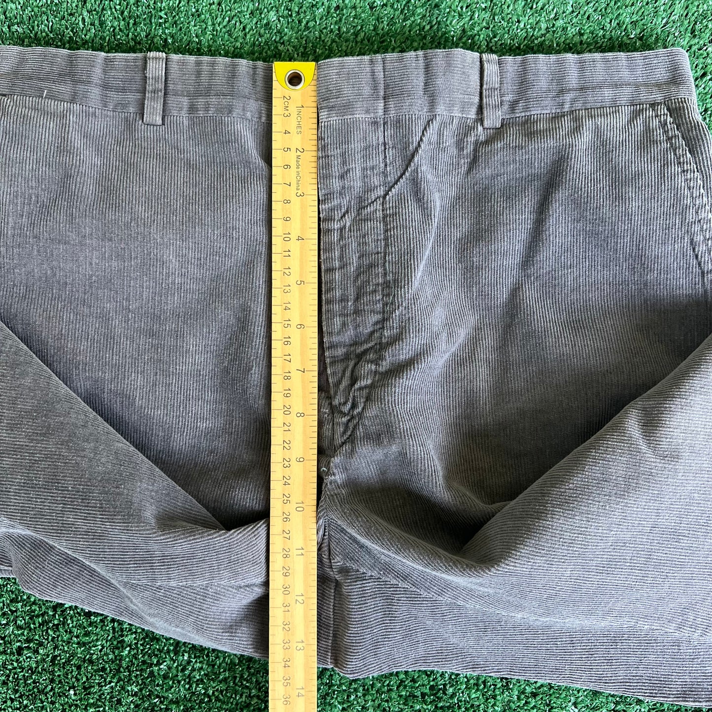 70s Gray Corduroy Wide-Leg Baggy Pants - 32x29.75" 19.5" Openings