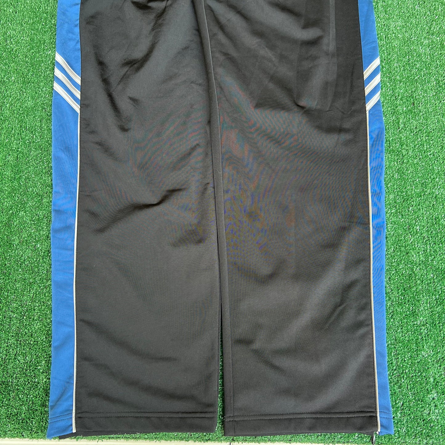 Vintage Y2K Men's Adidas Black Blue Baggy Track Pants - XL 35x32.5" 19" Openings