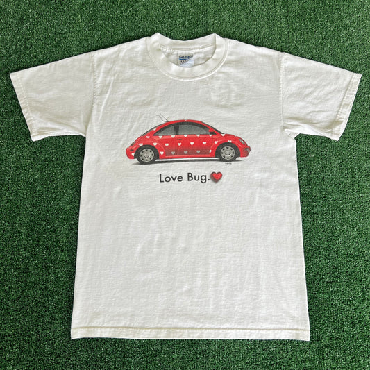 90s Volkswagen Beetle Love Bug White T-Shirt - Medium