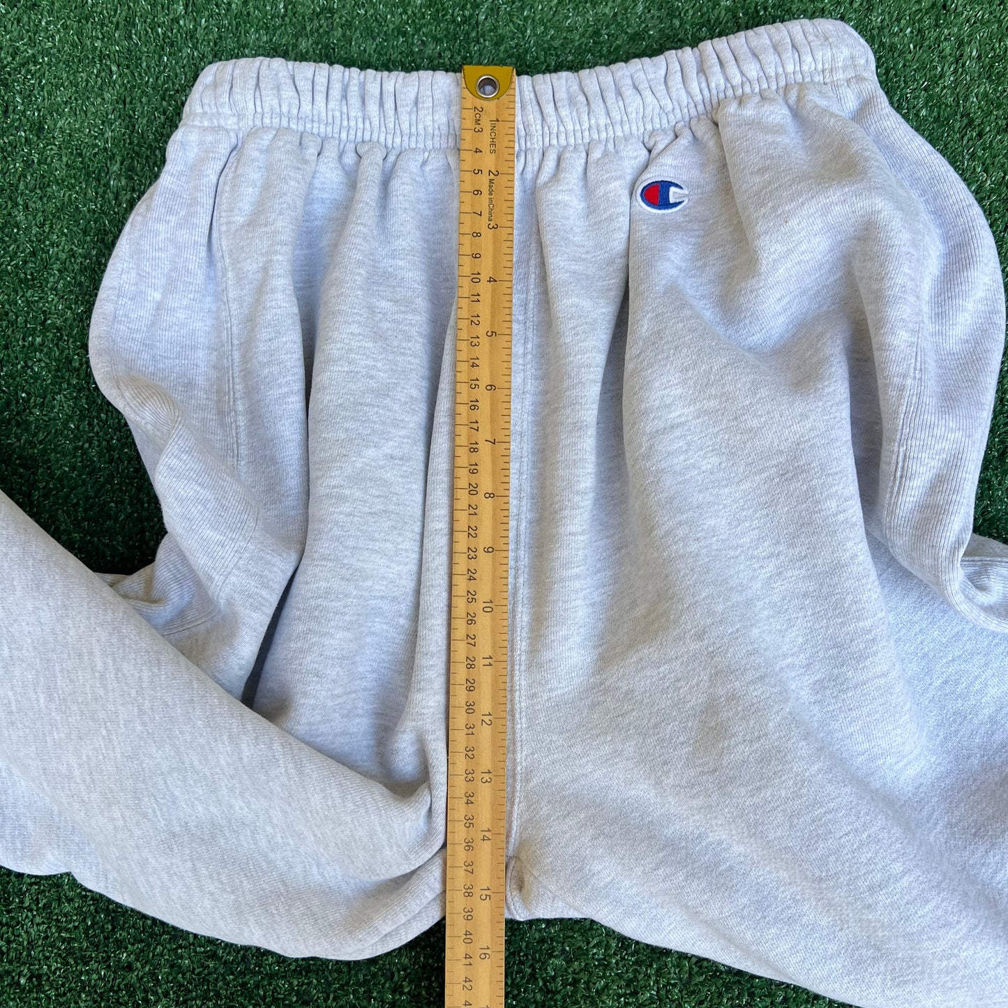 Vintage 90s Y2K Champion Reverse Weave Blank Gray Jogger Sweatpants - XL 26x28.5"