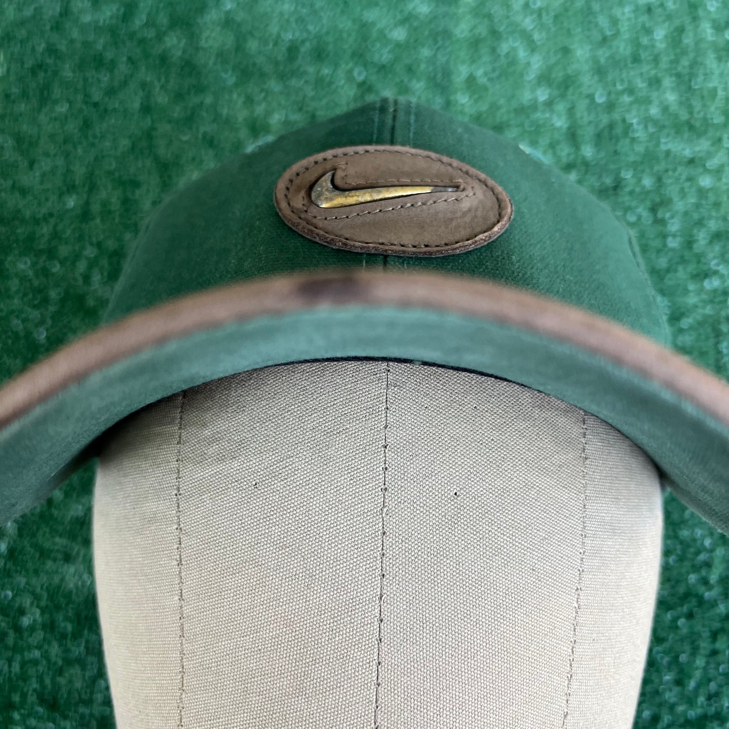 90s Nike Golf Dark Green Canvas Leather Strapback Hat
