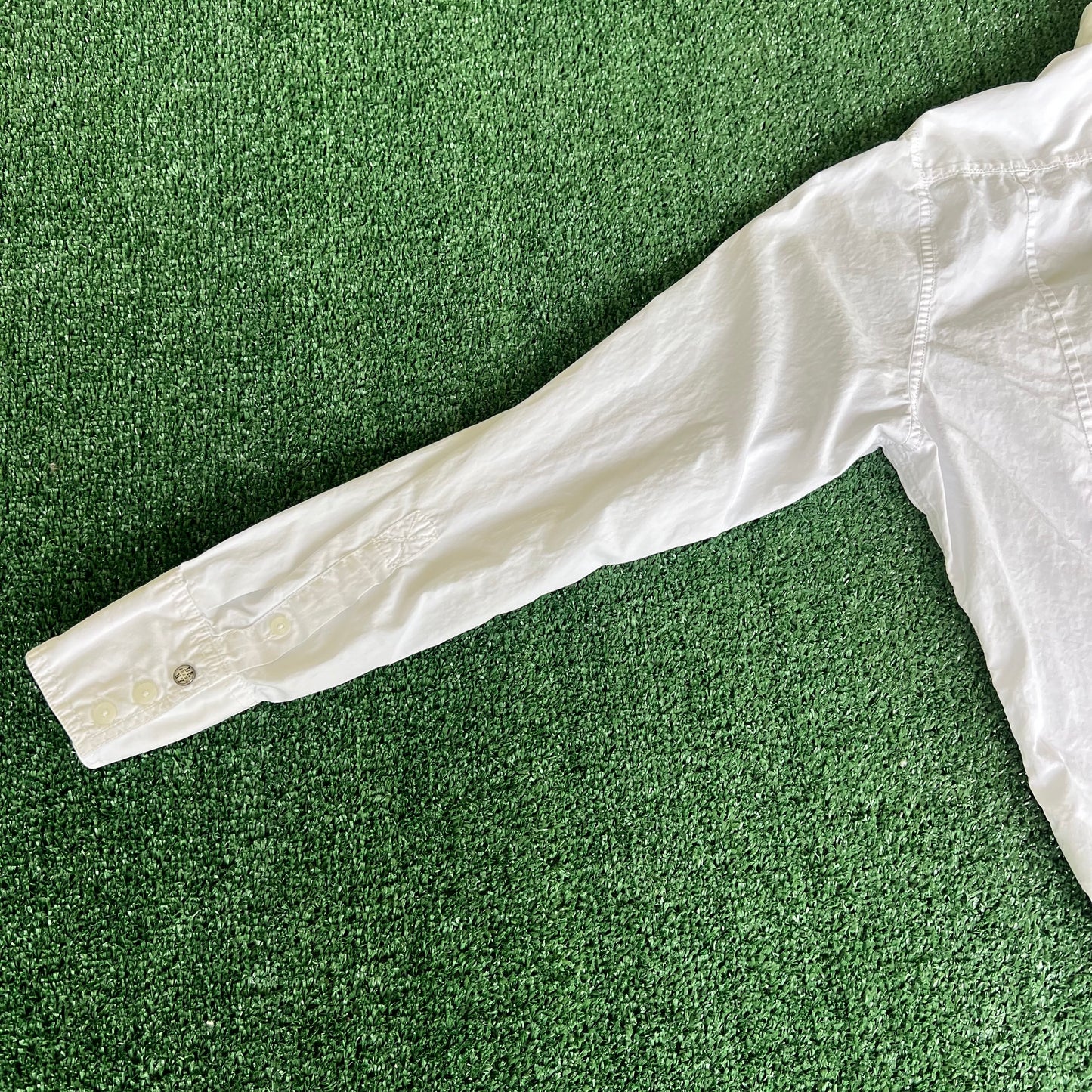 Y2K DKNY Jeans White Tribal Button Up Shirt - Large