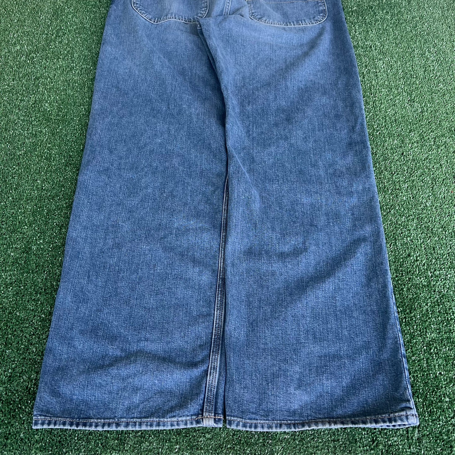 90s Y2K GAP Worker Baggy Wide-Leg Blue Jeans - 37x32" 20.5" Openings