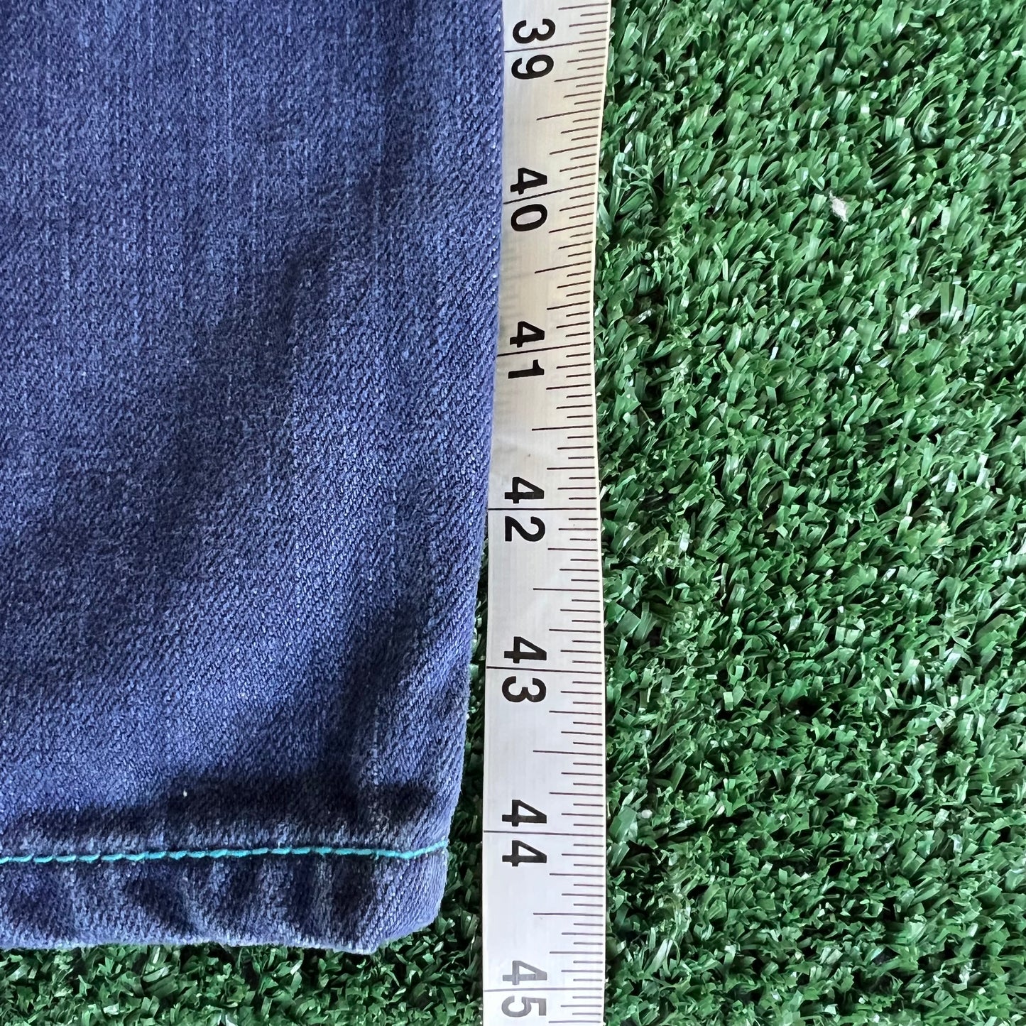 Y2K Songs Of Freedom Dark Blue Baggy Embroidered Jeans - 37x32" 20" Opening