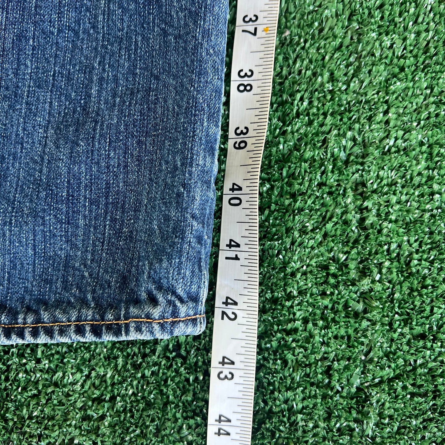 Y2K Ralph Lauren Ashmore Baggy Straight Blue Jeans - 38x30.5" 19" Openings