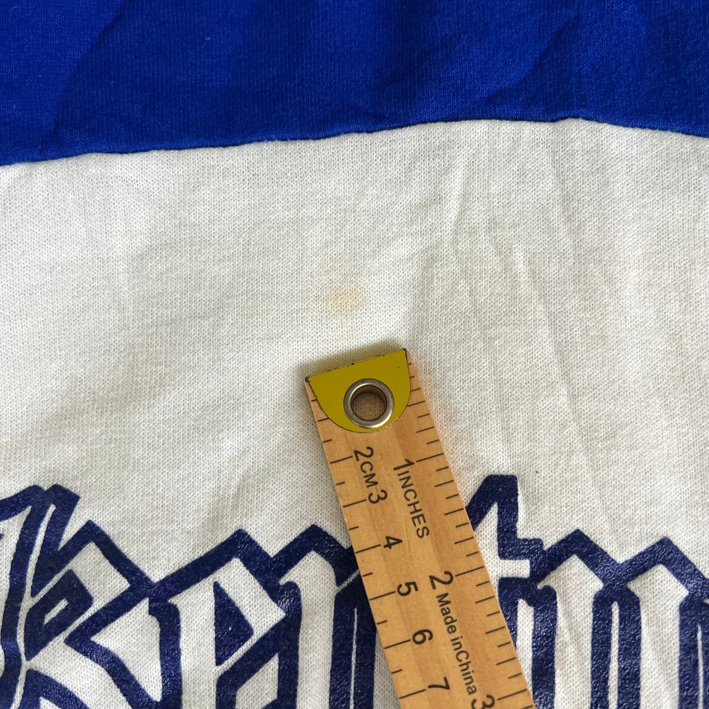 90s Kentucky Wildcats UK Blue White Old English Colorblock Boxy Hoodie 24x24" - Large