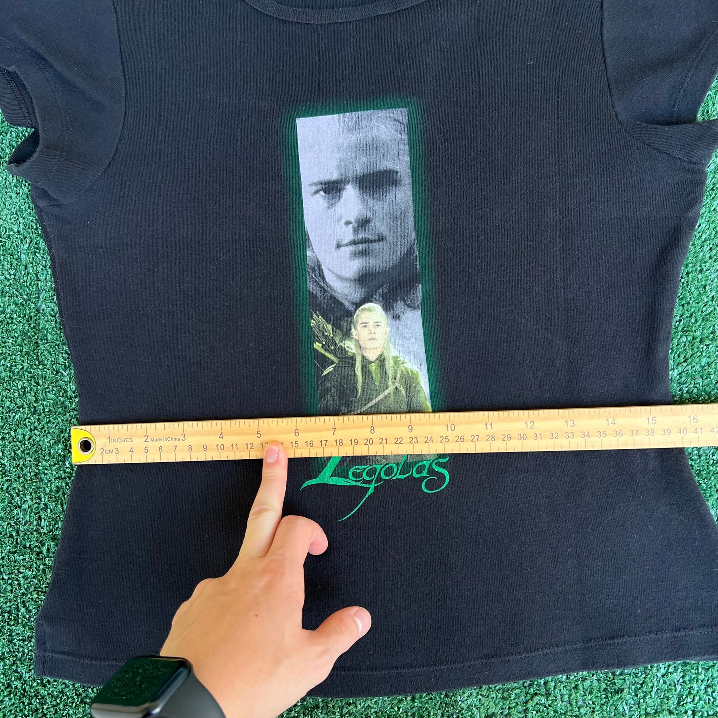 VTG Y2K 2002 Women The Lord Of The Rings The Two Towers Leolas Black Shirt - Large