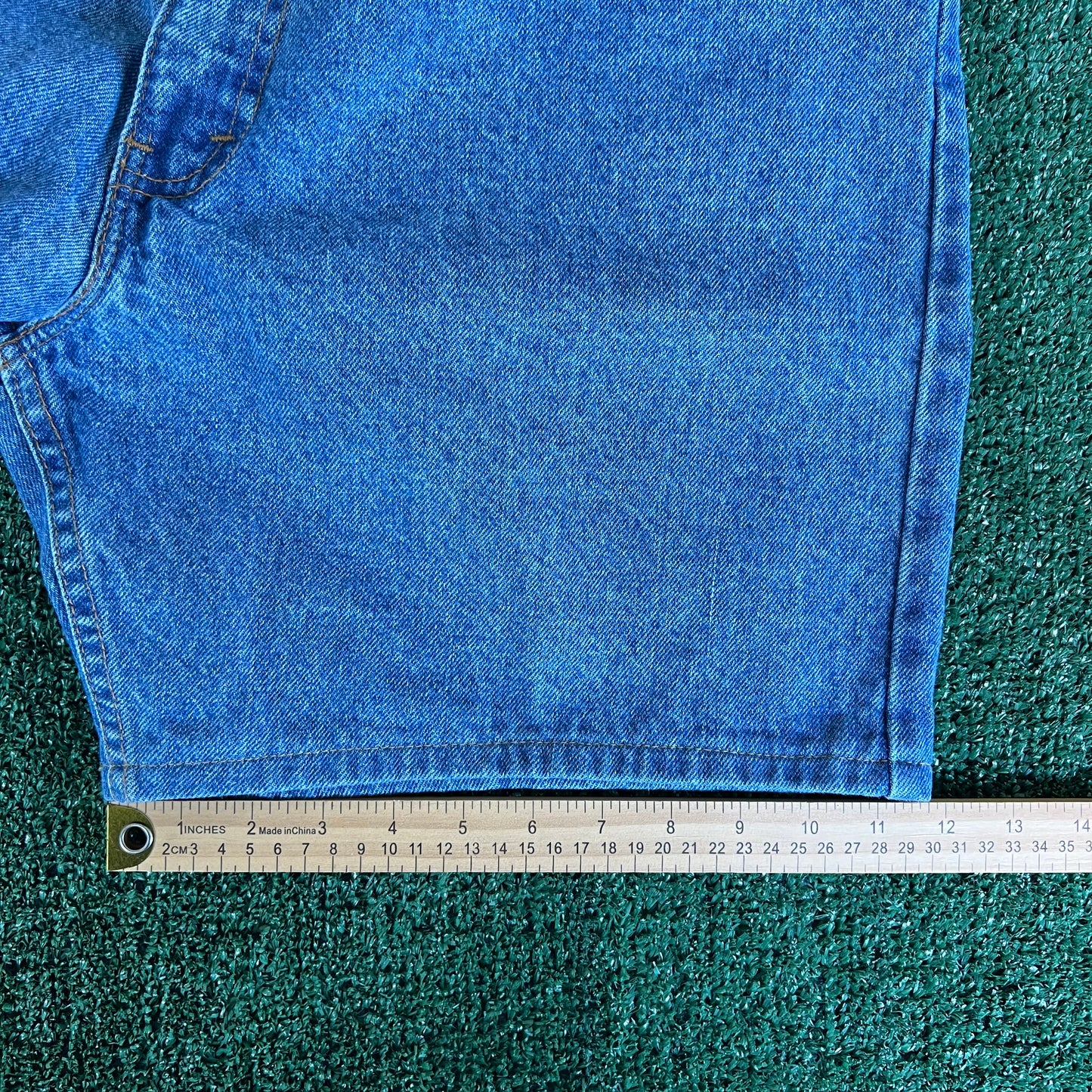 80s Levi's 550 Orange Tab Light Wash Blue Jean Shorts - 36x7.25"