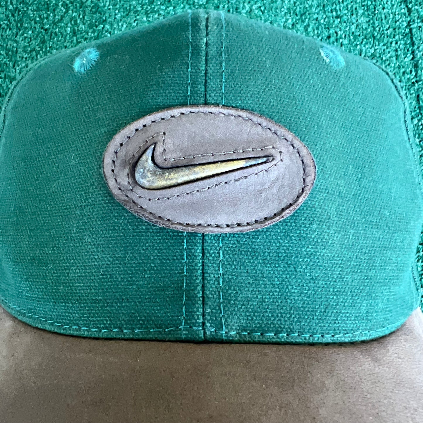 90s Nike Golf Dark Green Canvas Leather Strapback Hat