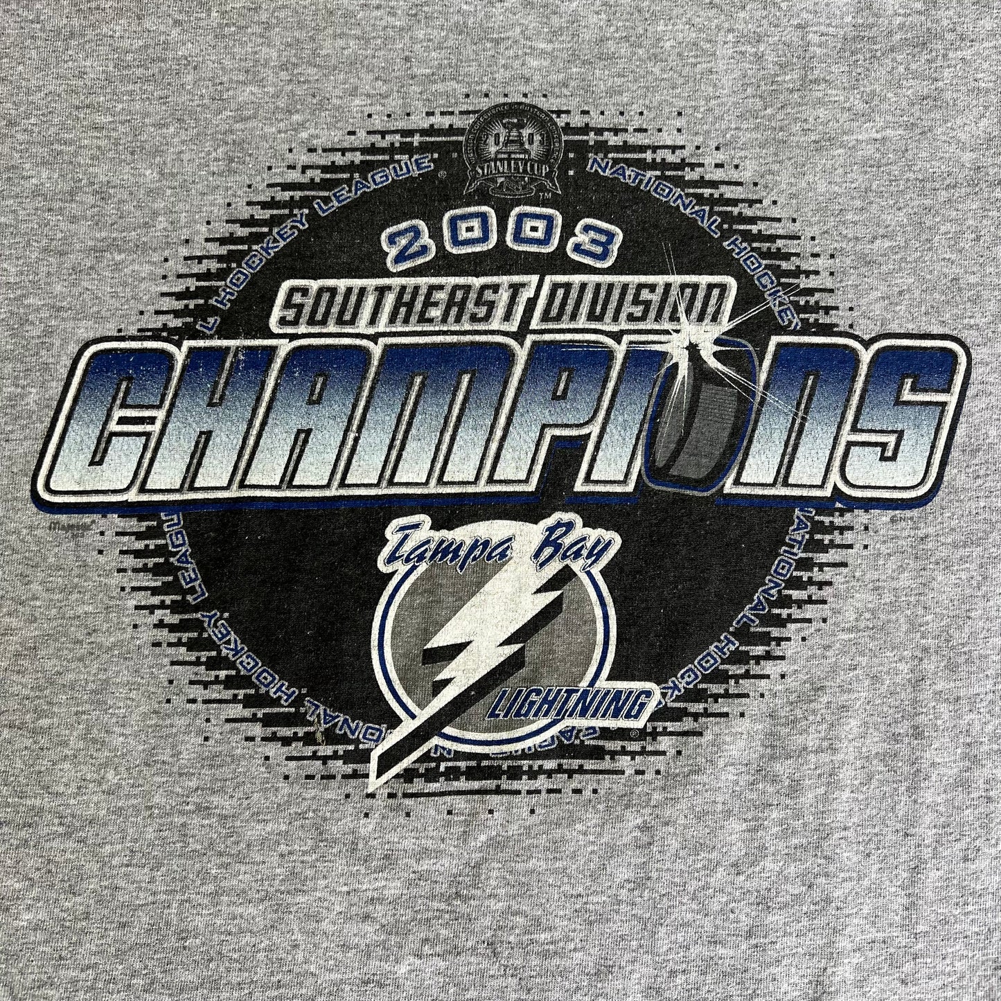 2003 NHL Tampa Bay Lightning Southeast Division Champions Gray T-Shirt - XL