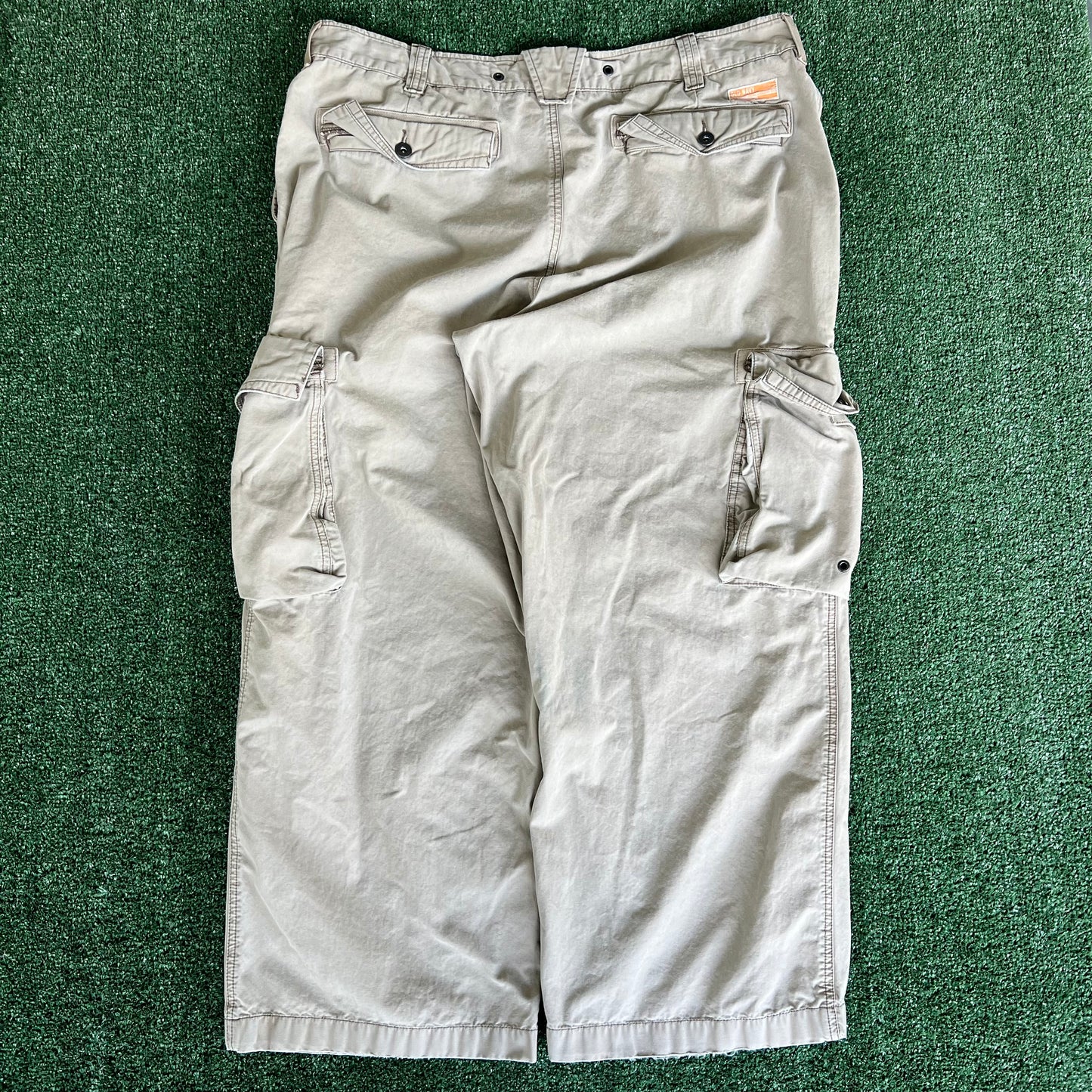 Y2K Old Navy Cargo Khaki Cargo Canvas Pants - 41x28.75" 23" Openings
