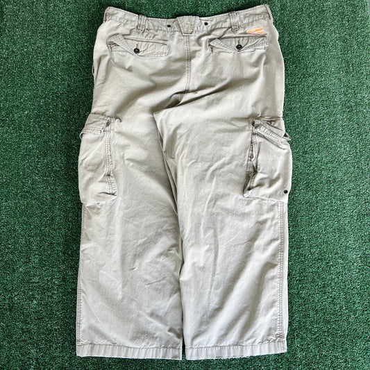 Y2K Old Navy Cargo Khaki Cargo Canvas Pants - 41x28.75" 23" Openings