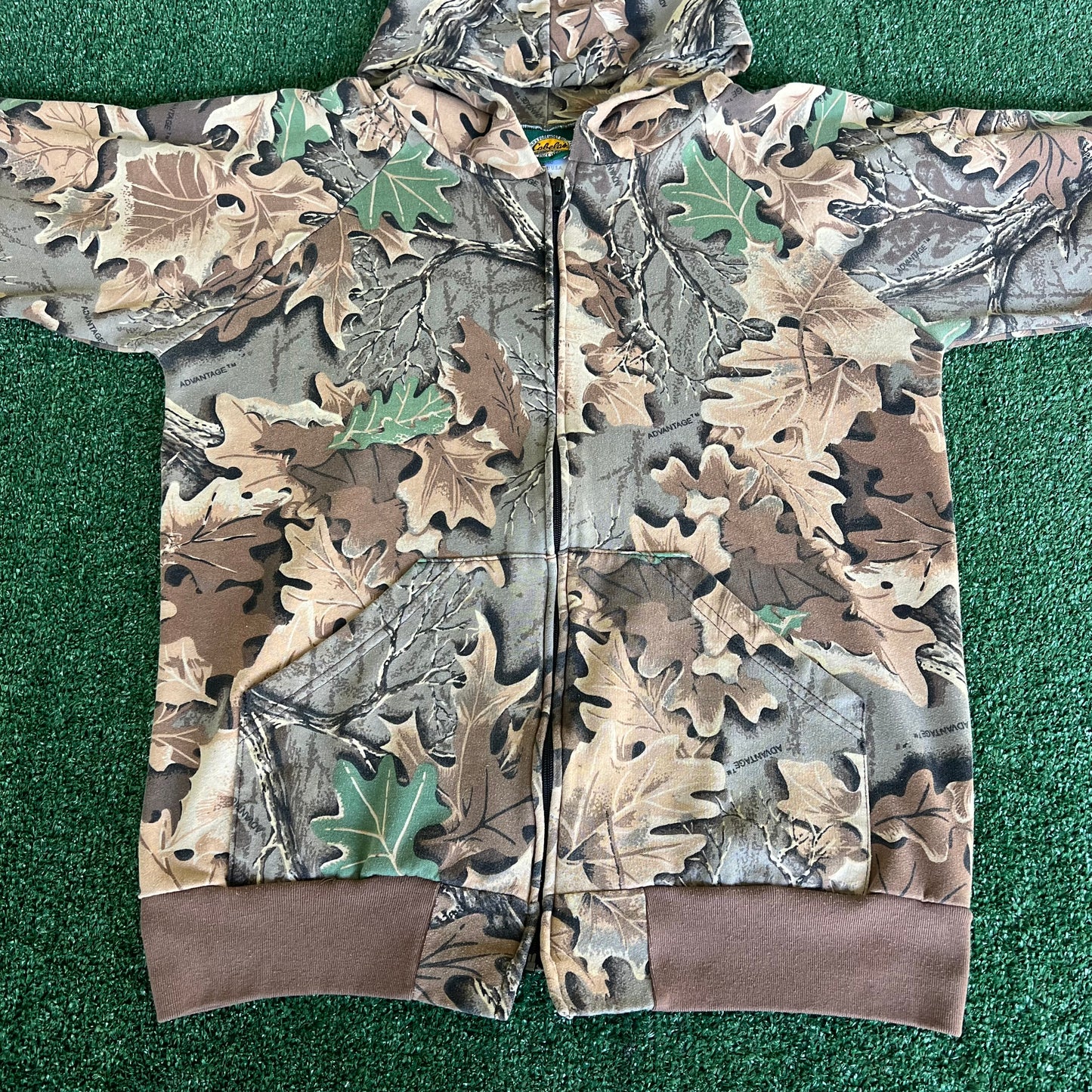 90s Cabela's Realtree Camouflage Full Zip Hoodie USA Made - Large  23x27"