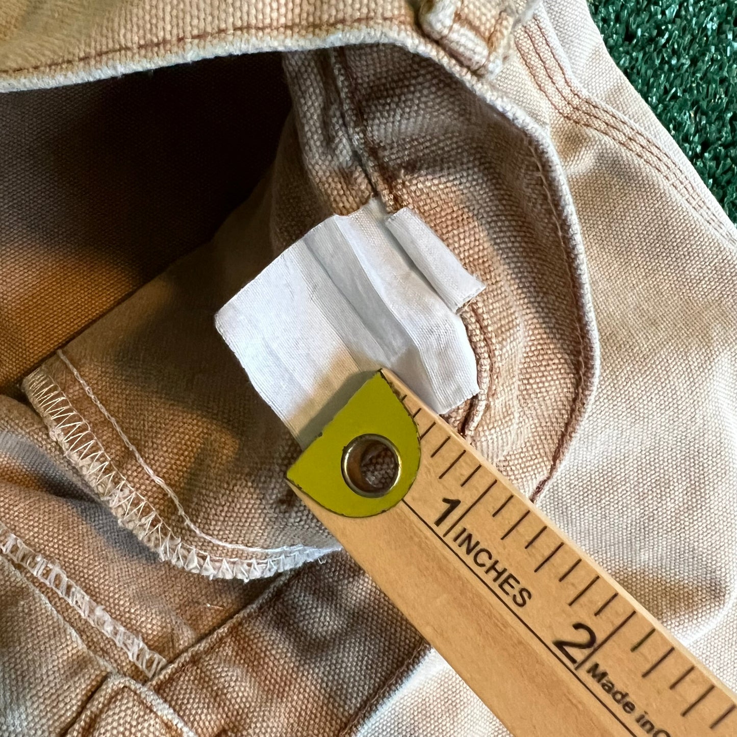 Y2K Dickies Baggy Straight Sun Faded Beige Canvas Carpenter Pants - 38x28" 18" Openings