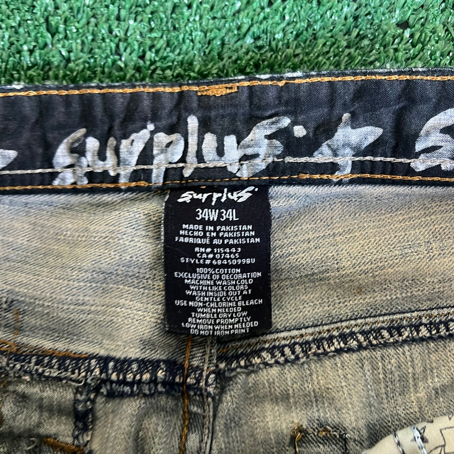 Y2K Surplus Eagle Wide-Leg Baggy Blue Jeans - 34x32.5" 20" Opens