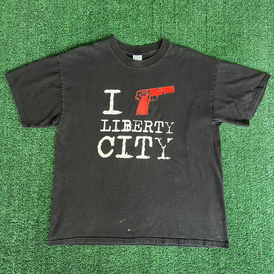 Y2K GTA: Liberty City Stories Video Game Promo Faded Black T-Shirt - XL
