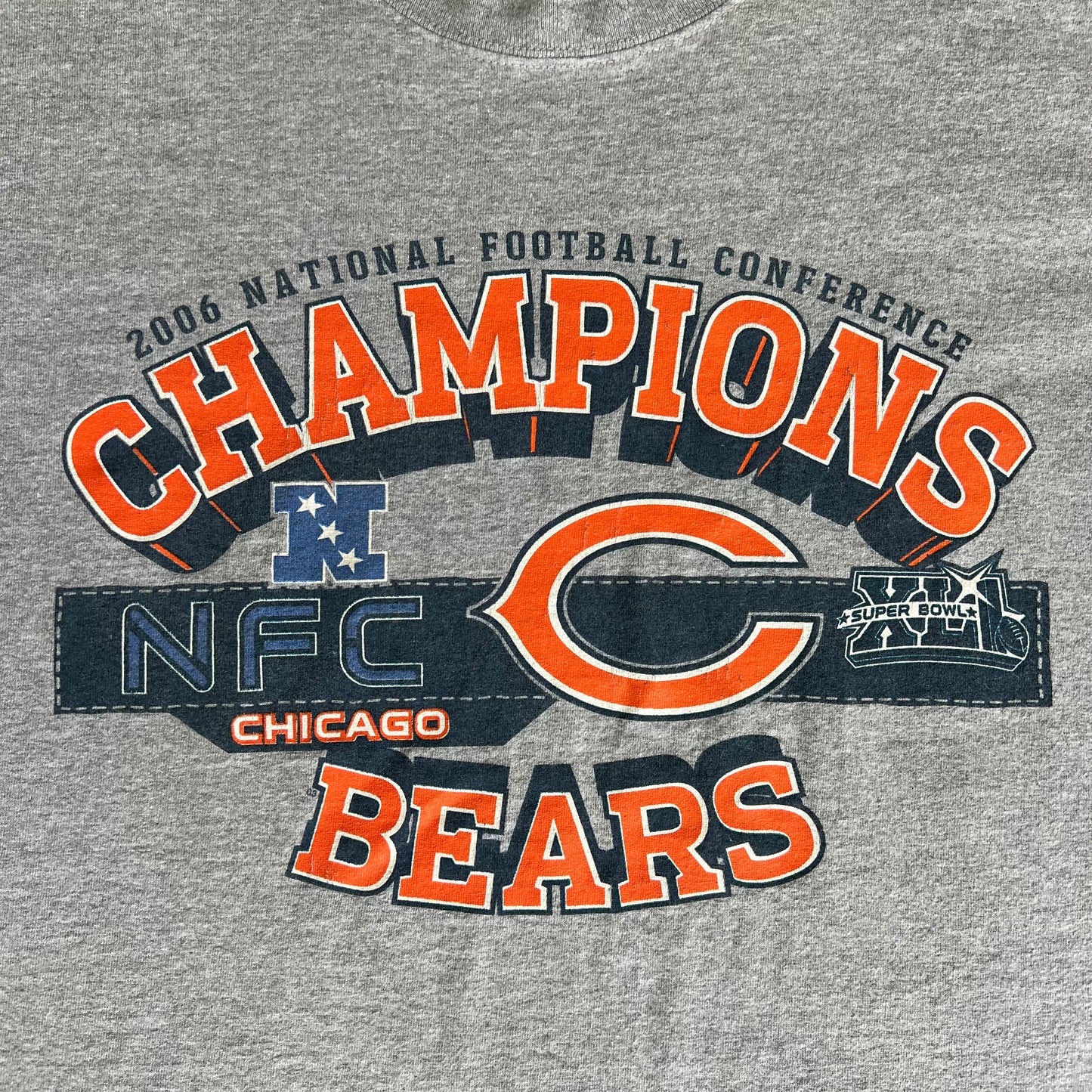 2006 NFL Chicago Bears NFC Champions Gray T-Shirt - Medium