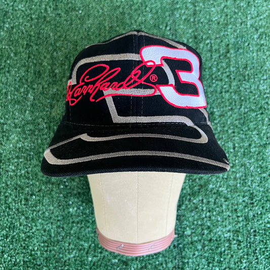 90s Chase Authentics Nascar Dale Earnhardt Sr. Big Logo #3 Black Snapback Hat