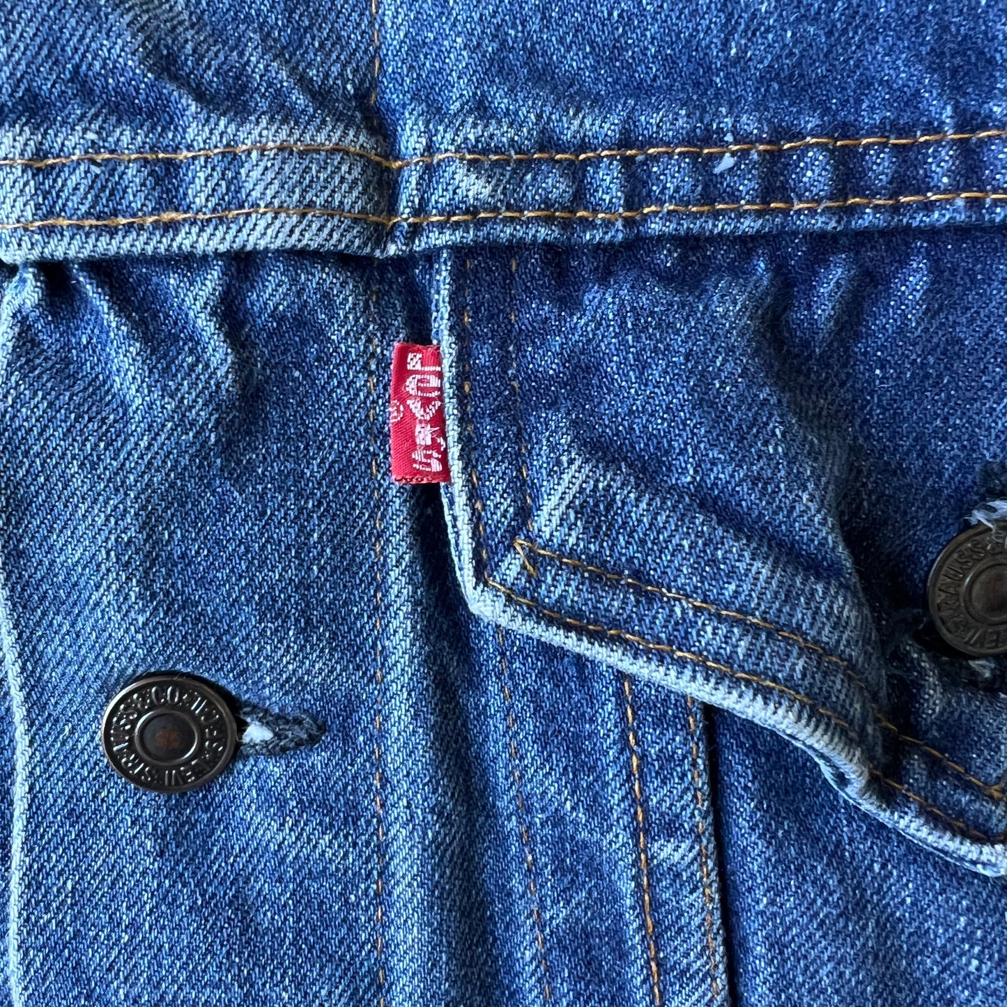 70s Levi’s 70505-0217 Type 3 Indigo Denim Jean Jacket Small E #52 B - Size 36 Small