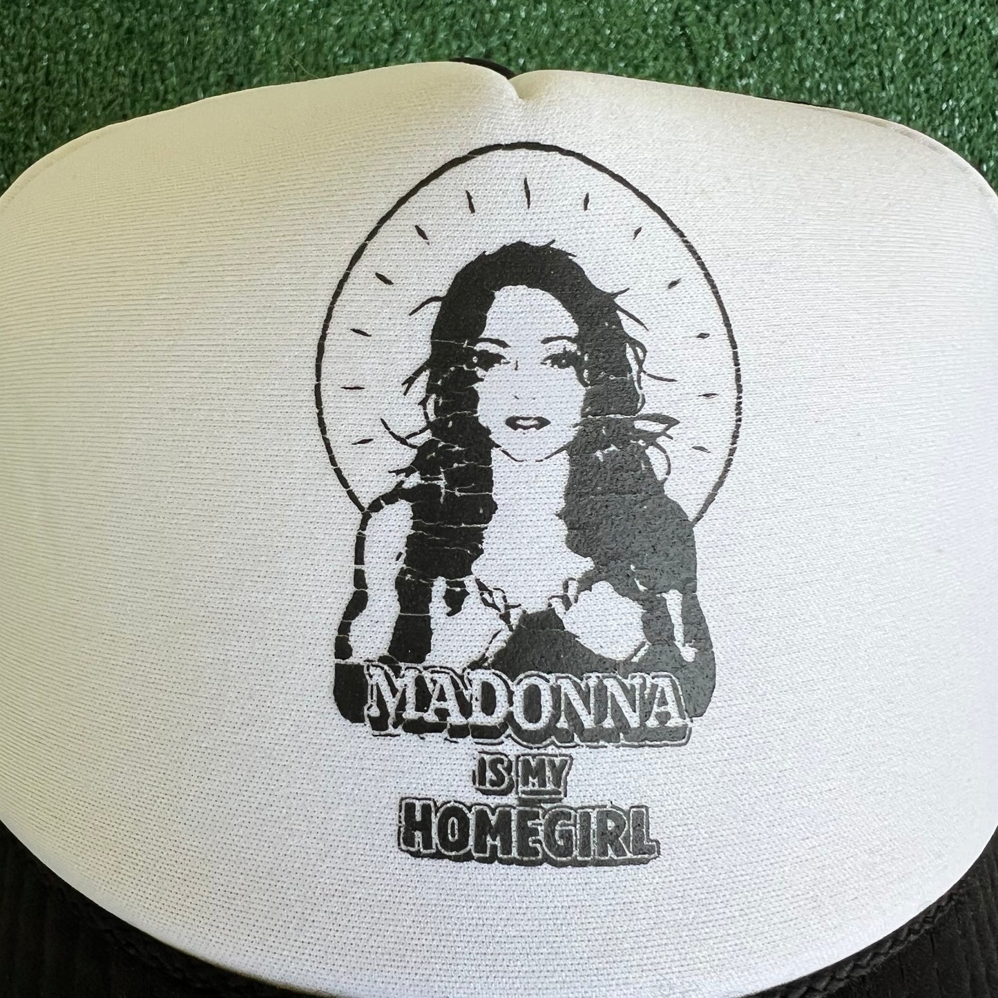 Y2K Madonna Is My Homegirl Concert Pop White Black Trucker Snapback Hat