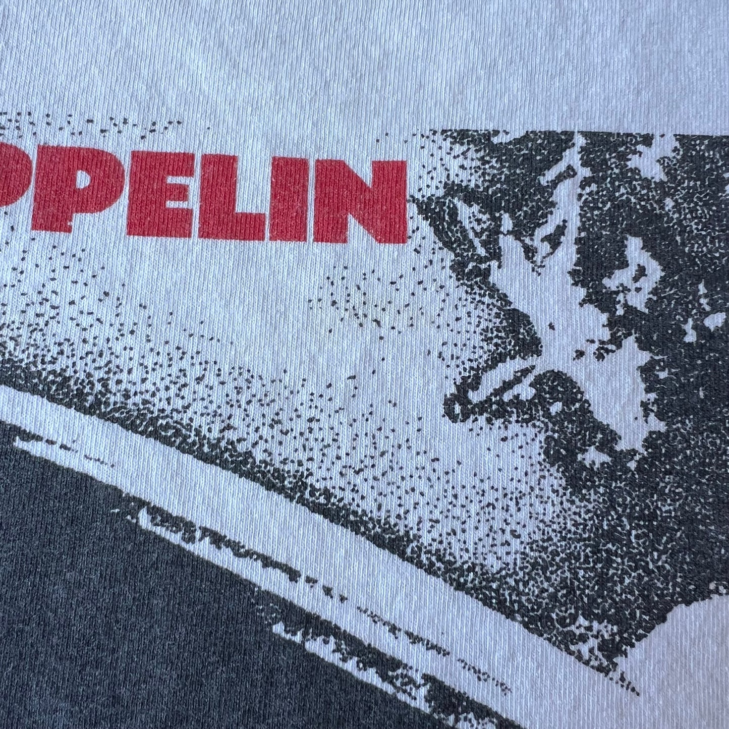 Y2K 2003 Led Zepplin I Album Cover Band White Black Ringer T-Shirt - Large