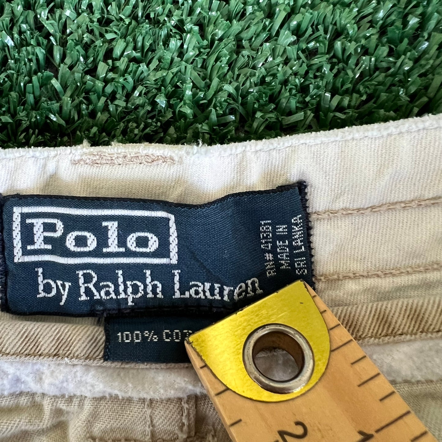 Y2K Polo Ralph Lauren Chino Cargo Light Khaki Shorts - 37x10.75"