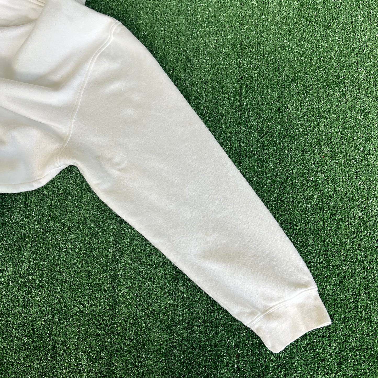 Y2K Nike Essential Side Swoosh Boxy Hoodie White Black - XL 26.5x28.75"