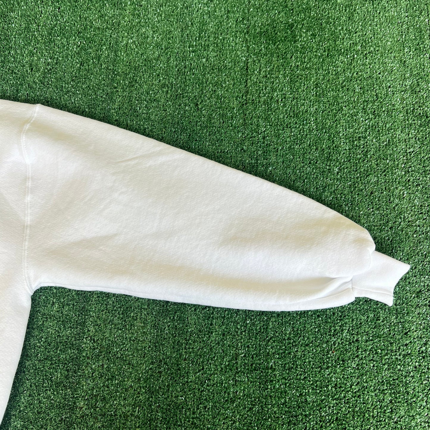 90s Russell Athletic Boxy Blank White Crewneck Sweatshirt - 2XL