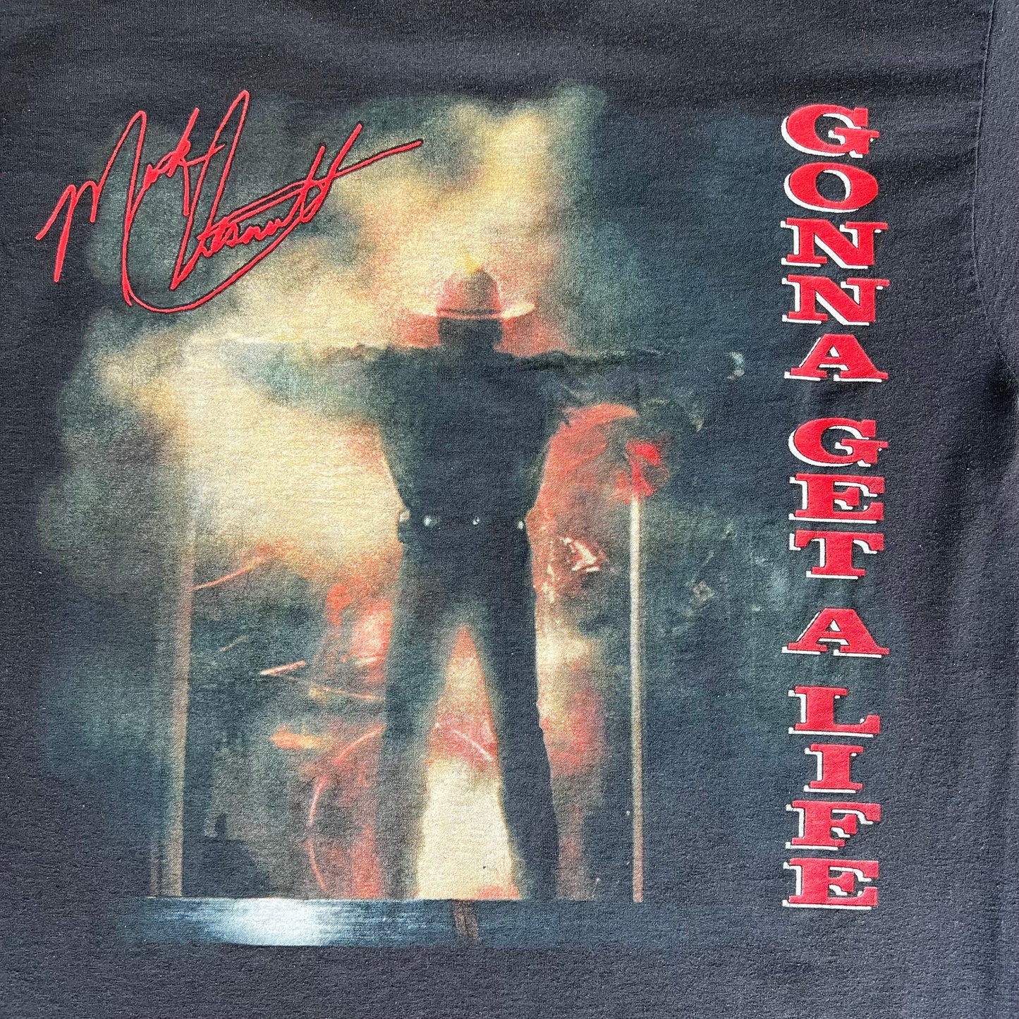 90s Mark Chesnutt Country Music Black T-Shirt - Large