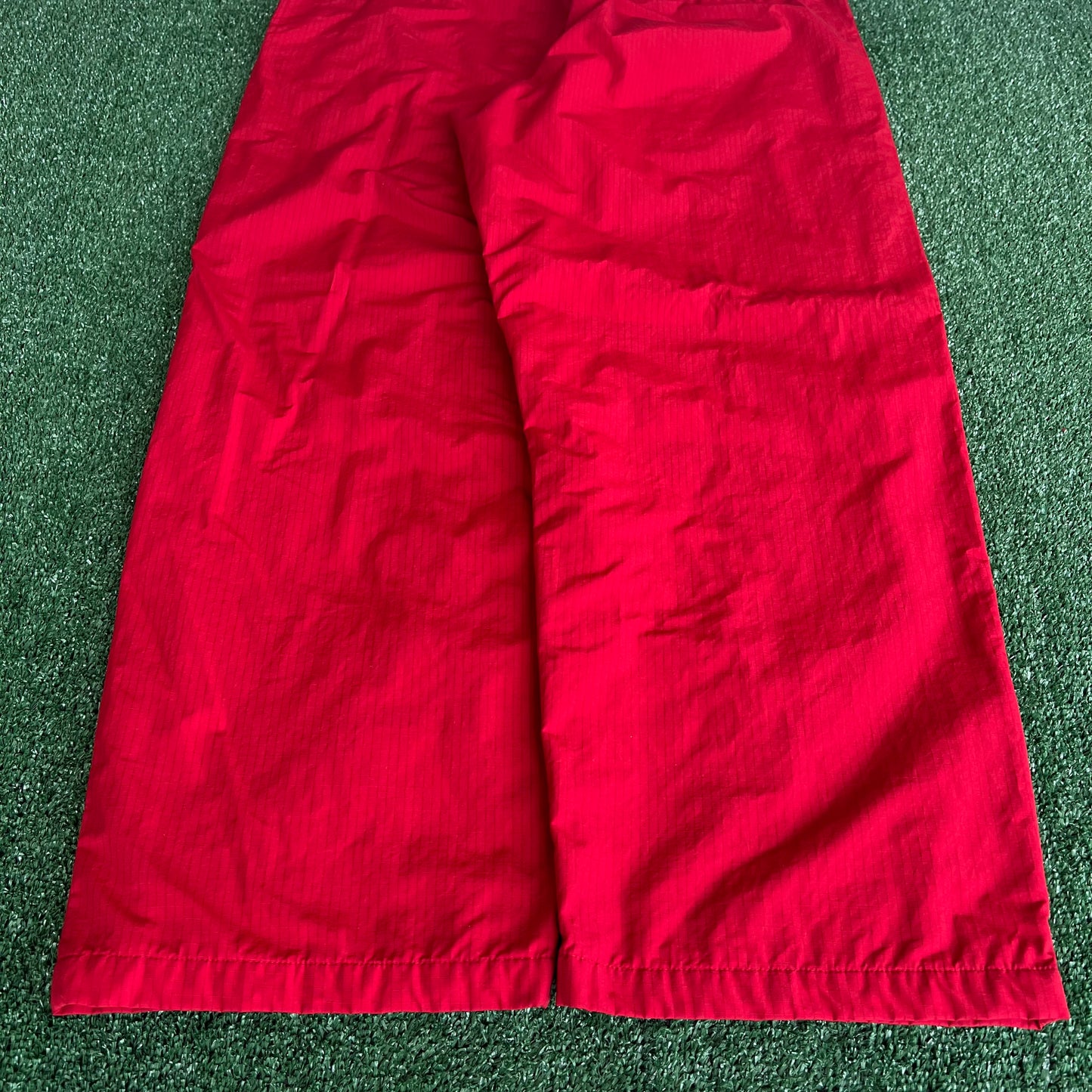 Y2K Tommy Hilfiger Red Baggy Wide-Leg Windbreaker Pants  - 2XL 40x30" 20.5" Openings