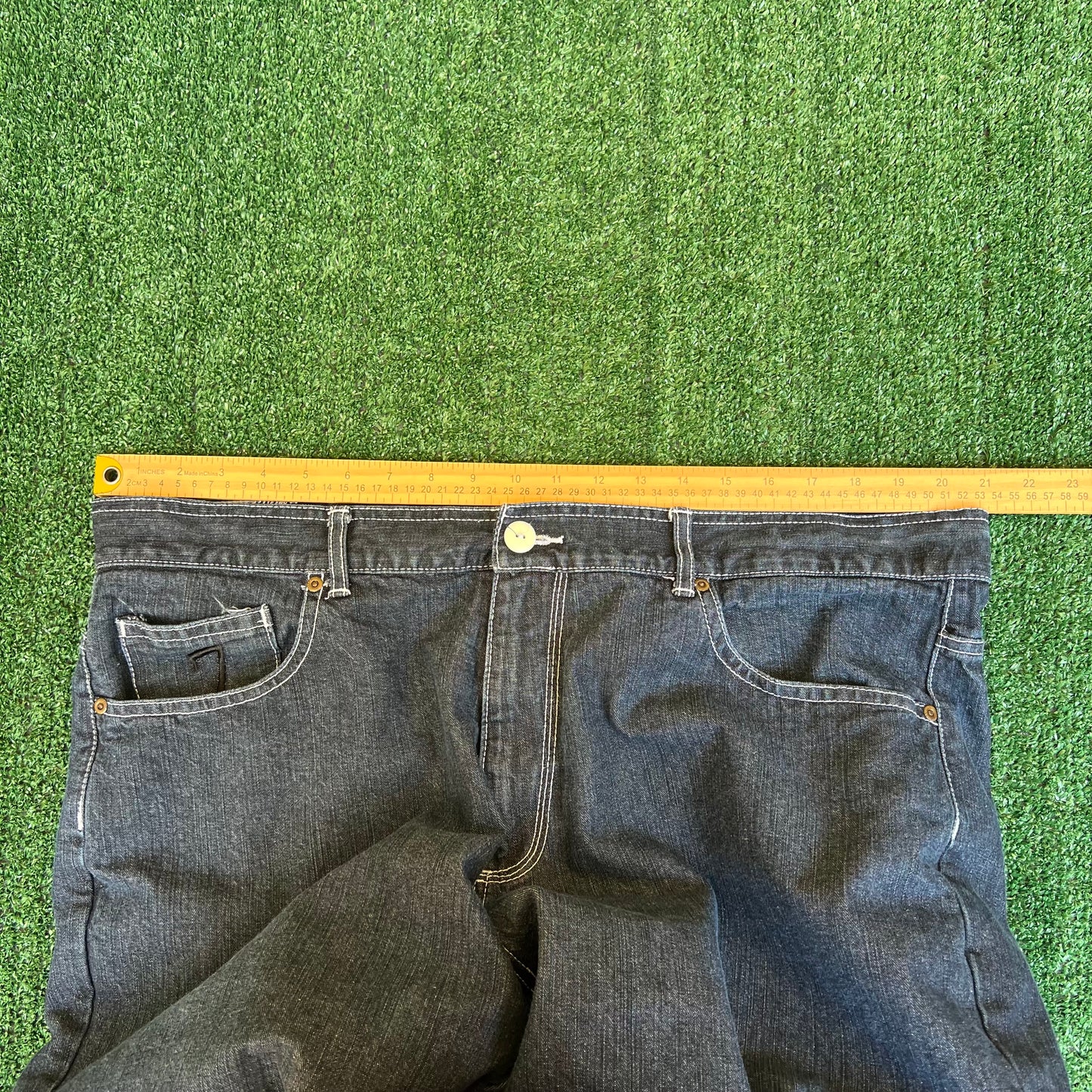 VTG Y2K Willie Esco Baggy Wide-Leg Blue Jeans 42x34" 20" Opens Southpole Style
