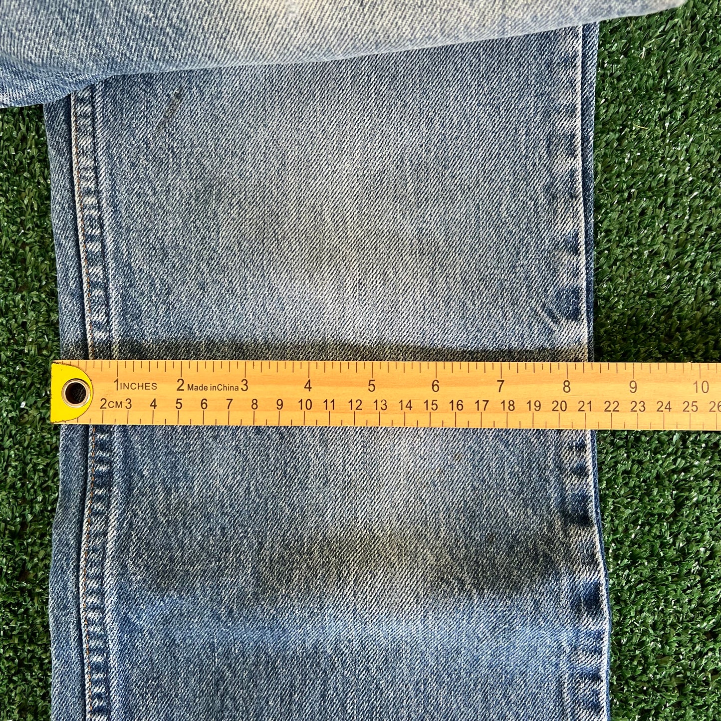 80s Levi's Orange Tab 20517-0217 Bootcut Flare Whisker Blue Jeans 33x30"