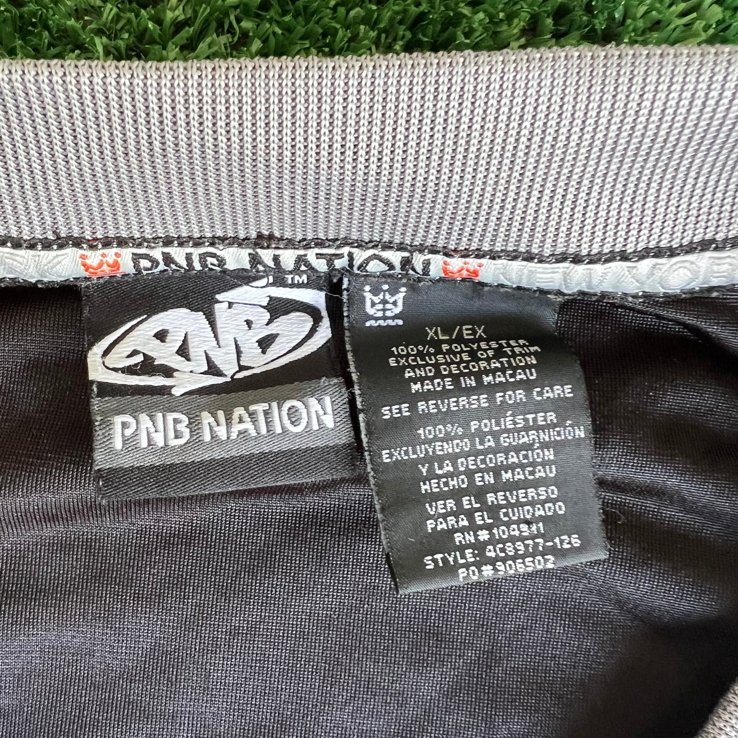 Y2K PNB Nation Hip Hop Baggy 84 Black Gray Football Jersey - XL 28x32"