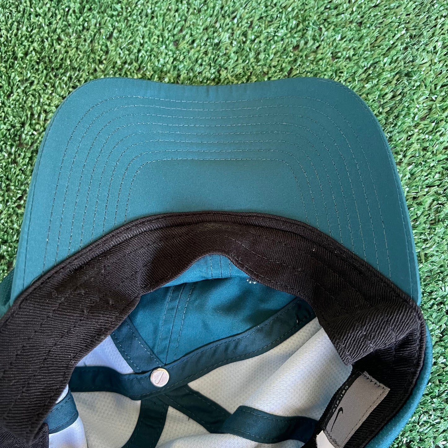Y2K Nike Dark Teal Dri-Fit Running Performance Strapback Hat