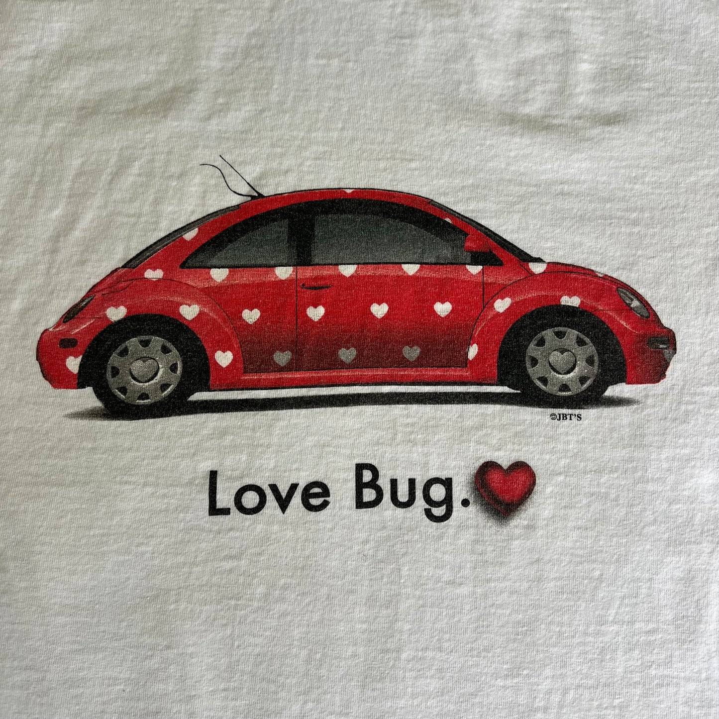 90s Volkswagen Beetle Love Bug White T-Shirt - Medium